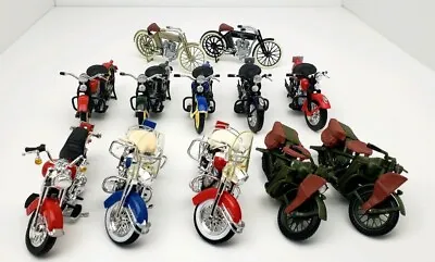 Lot Of 12  Maistro Vintage Style 1:18 Scale Diecast Harley Davidson Motorcycles • $80