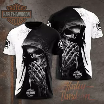 Harley--Davidson Limited Edition Men's Skull Shirt 3D All Over Print S-5XL • $22.96