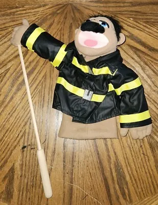 Melissa And Doug Police Officer Cop In Fireman Jacket Hand Puppet With Stick • $27