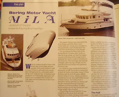 Original Model Boat Plan 2011 Mila Bering Motor Yacht • $12.62