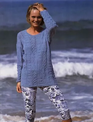 Knitting Pattern Copy Ladies Patchwork Style Tunic In Dk Cotton 30-40  Bust  150 • £3.59