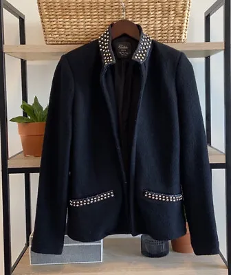 Zara Trafaluc Boiled Wool Studded Collar Blazer M • $64