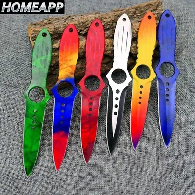 CSGO Camping Tactical Survival Hunting Straight Knife Gift Collection Colorful • $15.36