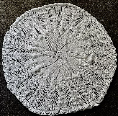 £22 • Buy Hand Knitted 4 Ply Soft Lilac Shawl/blanket. From A Smoke Free Home.
