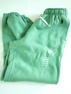 New! Polo Ralph Lauren Womens Baggy Sweat Pants -xs- Green Soft Fleece Blue Pony • $28.48