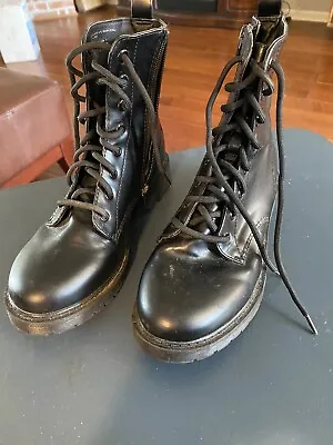 Womens Black Combat Lug Boots Military Style Size 7 • $22.50
