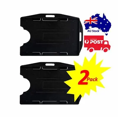 2 X Black Open Face Double Sided Rigid Plastic ID Access Card Badge Holder  • $5.80