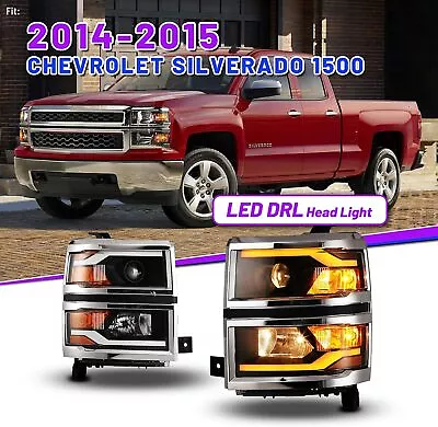 Projector Headlights For 2014 2015 Chevy Silverado 1500 Sequential Signal Lights • $346.99