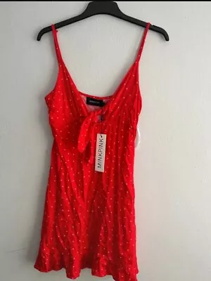 Minkpink Red Mini Dress Size 8 Red NEW • £6.99