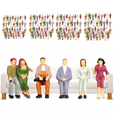 100PC HO/OO Scale Colorful Sitting Figures Miniatures Photograph Scene Model Set • $17.49