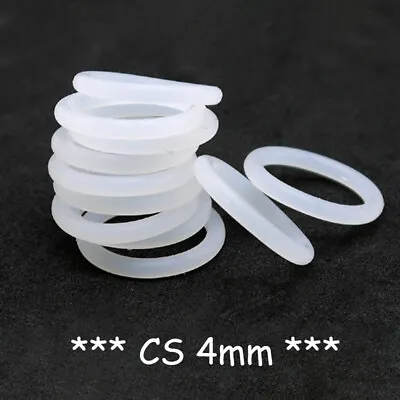 £1.43 • Buy Food Grade O-Ring 4mm Cross Section Clear Silicone Rubber O Rings Various Size