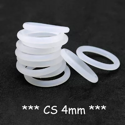 £2.39 • Buy Food Grade O-Ring 4mm Cross Section Clear Silicone Rubber O Rings Various Size