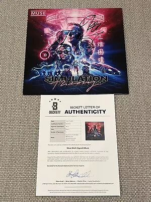 BECKETT LOA MUSE Autographed Vinyl LP Simulation Theory Matt Bellamy Chris Dom • $639.99