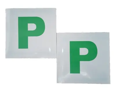 2 X Magnetic P Plates Green Pass Plates Vinyl Driving Exterior Plates New Driver • £2.99