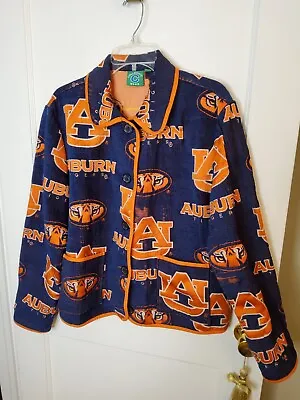 AUBURN Tigers Women's L Jacket Button Front  Pockets By Collegiate Wear • $15.88