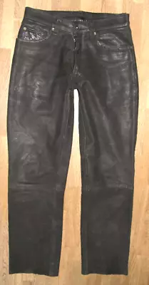 Speckige   Enjoy   Men's Leather Jeans/Nubuk- Leather Pants IN Black W31   / L31 • $35.13