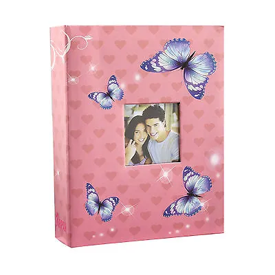 £6.79 • Buy  6x4  200 Photos Large Slip In Photo Album With Front Window - Pink Butterfly