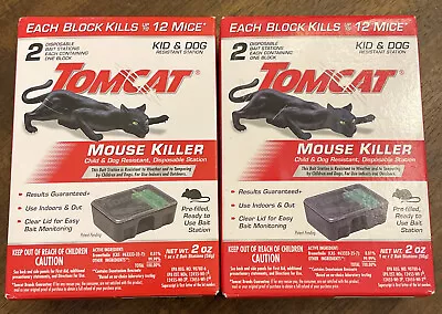 (2) Tomcat Mouse Killer Child & Dog Resistant Disposable Stations 2 Stations EA. • $10.99