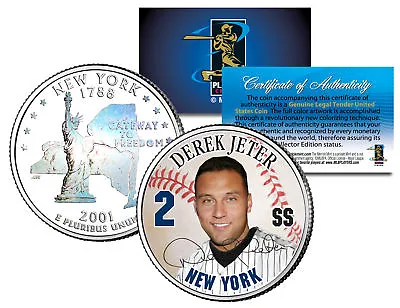 $7.95 • Buy DEREK JETER New York State Quarter Colorized US Coin With Rare HOLOGRAM On Back
