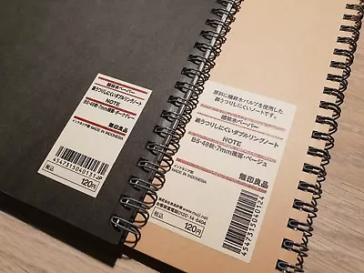 MUJI Plantation Paper Double Ring Note B5 7mm Beige Black Japan Notebook • $6.50