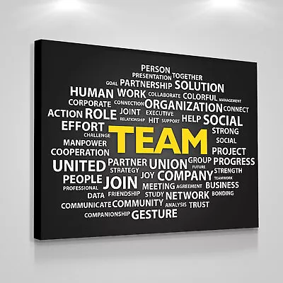Motivational Team Words Cloud Canvas Print Office Decor Teamwork Wall Art Quote • $129.95
