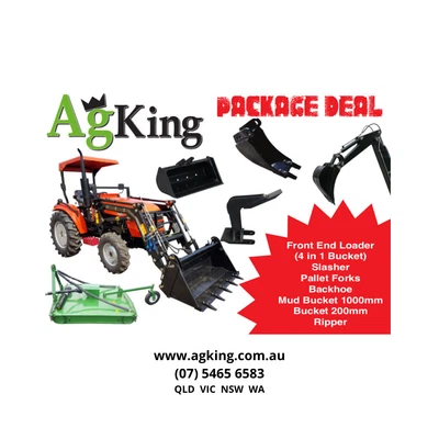 $29990 • Buy 40hp Tractor For Sale - Tractor Package Deal (FEL + Backhoe + Slasher + Forks)