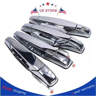 4x Chrome Door Handles Left&Right For GMC Chevy Tahoe Yukon Sierra Denali 07-13 • $27.83