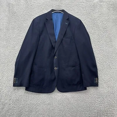 Christian Berg Mens Blazer Blue 42R Meas Stretch Elbow Patches Sports Coat • $37.12