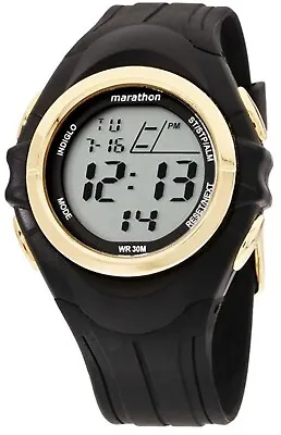 Timex Marathon Quartz Digital Unisex Black Alarm Sport Black Watch 42mm TW5M2090 • $14