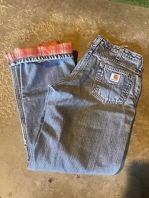 Vintage Carhartt Plaid Insulated Workwear Jeans  • $30
