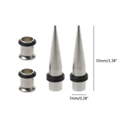 7mm Stainless Steel Ear Stretching Kit - Body Jewelry Gauge 7mm Tapers  Tunnels • £3.78