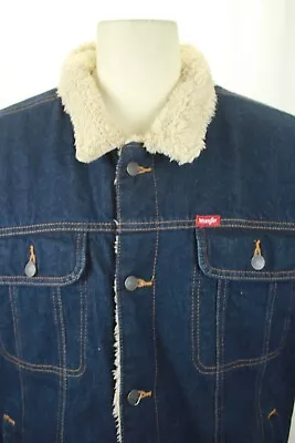 Vintage! Wrangler Men's Blue Denim Sherpa Jacket Sizes Xl-xxl Vgc! • $29.10