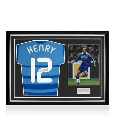£614.99 • Buy Thierry Henry Back Signed France 2008-09 Home Shirt In Hero Frame: Option 1