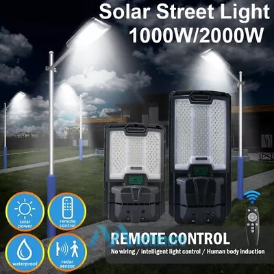 Waterproof 2000W Solar Street Light Flood Light W/ Timer Motion Sensor Dusk-Dawn • $25.87