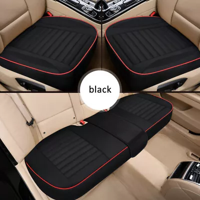 3D Deluxe Flax Car Seat Cover Full Surrounded Pad Mat For Auto Chair Cushion Set • £19.19