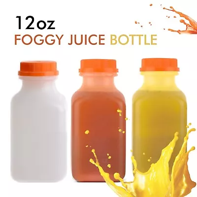 12oz Empty Plastic Juice Bottles With Tamper Evident Caps Freezer Safe 10 Pcs • £19.23