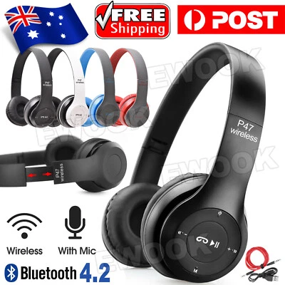 $14.95 • Buy Noise Cancelling Wireless Headphones Bluetooth 4.2 Earphone Headset With Mic Hot