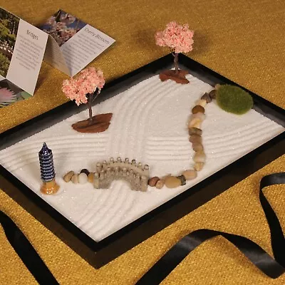 Zen Sand Garden Kit - Premium Desktop Japanese Sand Garden Rock Garden • £39.99