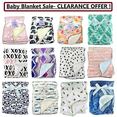 Baby Newborn Soft Fleece Blanket Pram Moses Basket Girl Boy Unisex 0+ Month SALE • £7.19