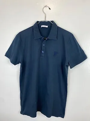 Men's Blue Versace Collection Half Medusa Polo Shirt Sz M TAGGED L Navy • $29