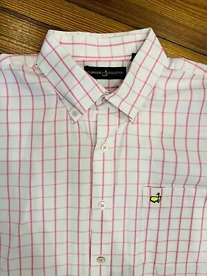 Masters Mens White/Pink Button Down Shirt L Augusta National Golf • $59