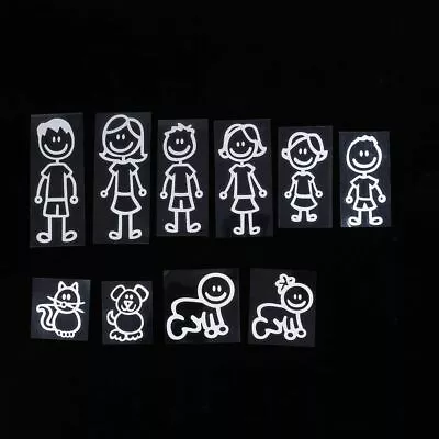 2pcs Family Member Car Sticker Vinyl Car Decals Removable Black White Auto Art • $12.83