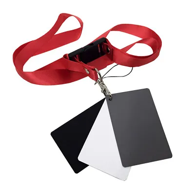 White Black 18% Gray Color Balance Cards Digital Grey Card With Neck- W9F8 • £5.31