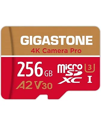Gigastone 256GB Micro SD Card GoPro SD Card 4K UHD Video Recording A2 V30 • $28