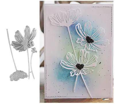 Poppies Lotus Metal Cutting Dies Stencil Scrapbooking Embossing Album Craft Card • £3.39