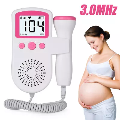 Fetal Doppler Detector Baby Heart Beat Rate Probe Prenatal Monitor P3 Ultrasonic • £11.99