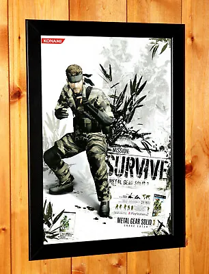 2005 Metal Gear Solid 3 Snake Eater PS2 Konmai Rare Promo Poster / Ad Art Framed • $51.18