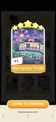 Monopoly GO Sticker - Monopoly Tunes 5 Star • $6.79