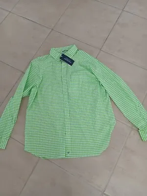 Vineyard Vines Mens Green Gecko White Check Shirt L/s Classic Fit Large $128 Nwt • $24.49