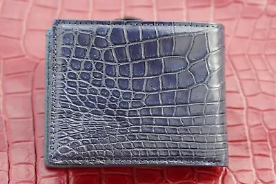 Luxury Real Crocodile Alligator Skin Leather Men's Bifold Wallet Blue #S41 • $54